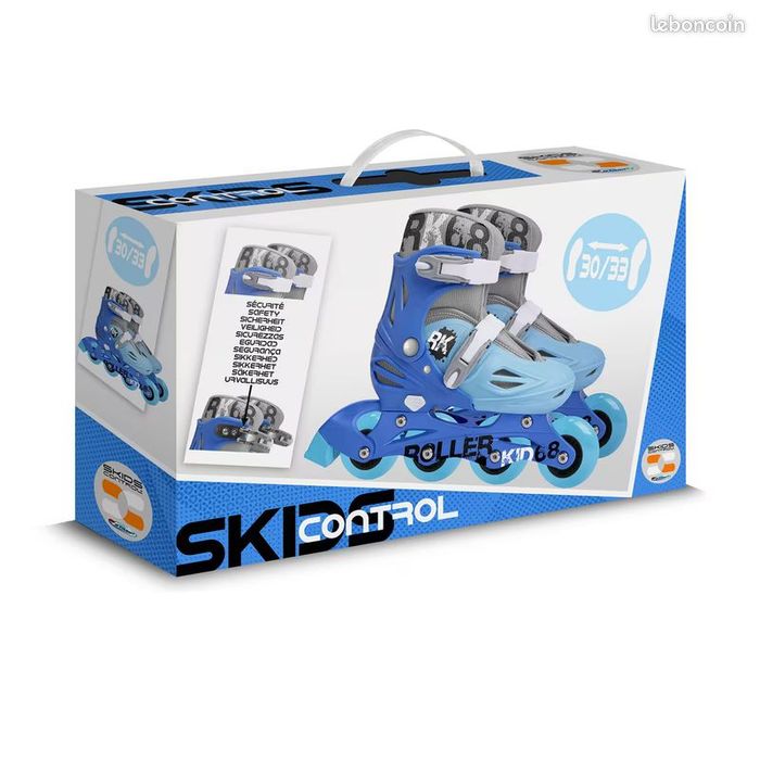 🎯 Roller Enfant Skids Control Bleu – Taille ajustable 30-33 🛼 - photo numéro 2