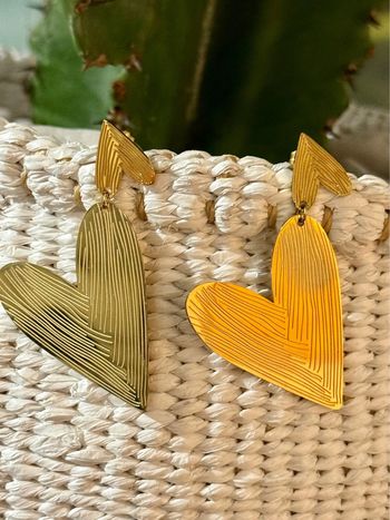 Boucles d’oreilles mile Mila cœurs  gravés arabesque