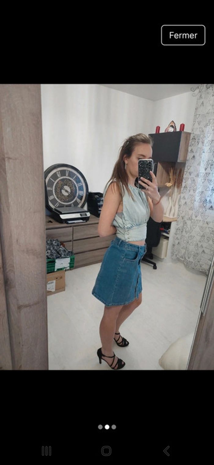 Jupe jean femme camaïeu t36 - photo numéro 2
