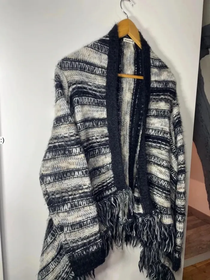 Gilet cardigan à franges femme taille 46 / vintage dressing - photo numéro 2