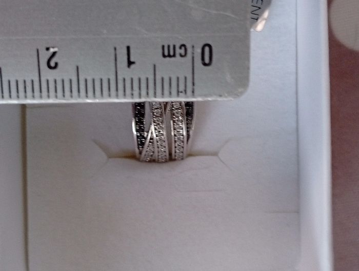 Bague argent 925 multi-anneaux oxydes blancs & noirs – EDORA - photo numéro 8