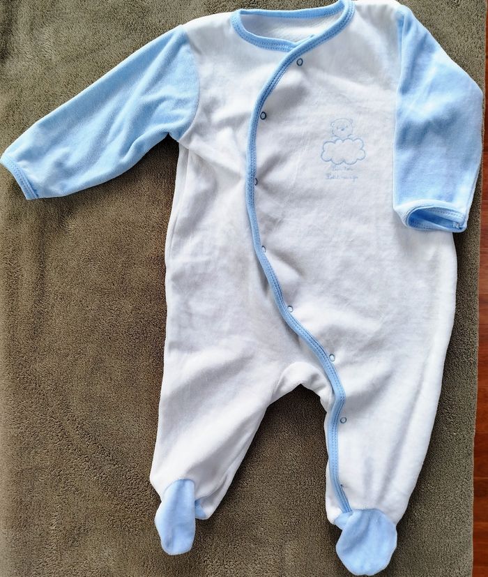 👶 Pyjama bébé garçon 6 mois In Extenso – Blanc et bleu 🐻