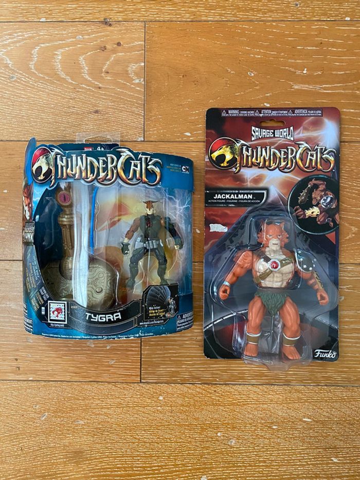 Lot figurines Cosmocats Thundercats - Tygra + Jackalman - Bandai Funko 2009 2011 mattel