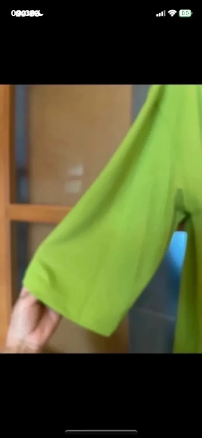 Robe verte midi couleur vert néon  Zara taille L - photo numéro 4