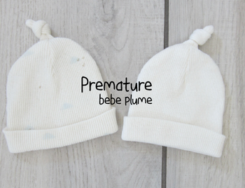 Idéal jumeaux : Lot de 2 bonnets de naissance pour prématuré ou bébé plume