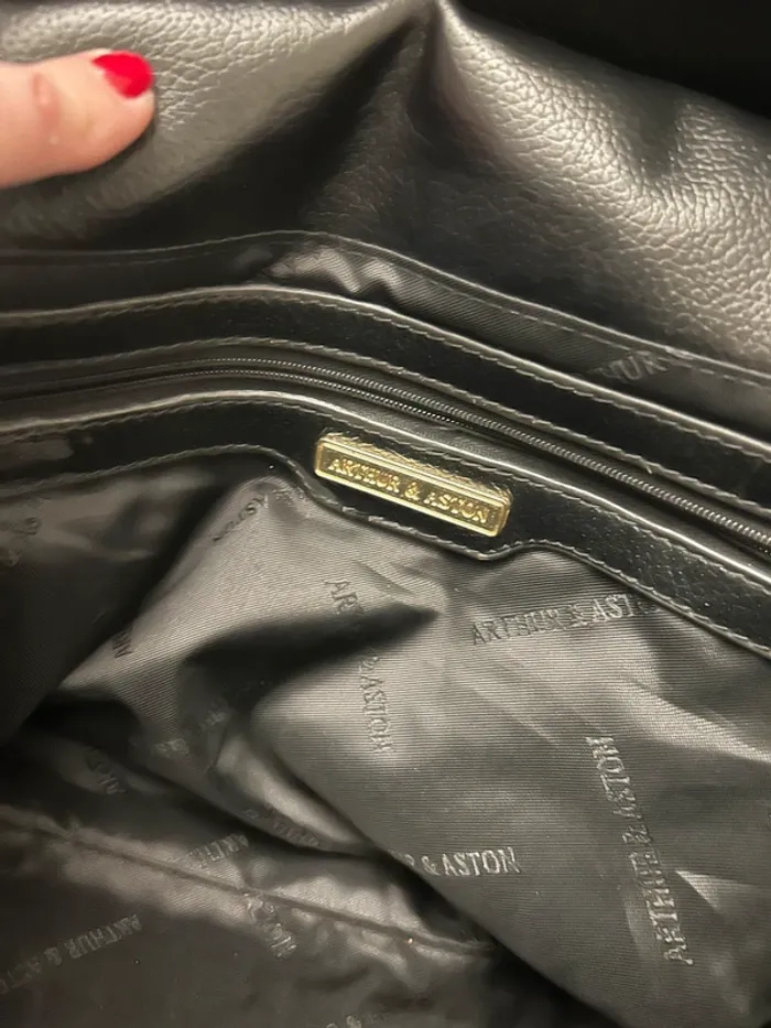 Arthur & aston sac en cuir bi matière noir, femme - photo numéro 10