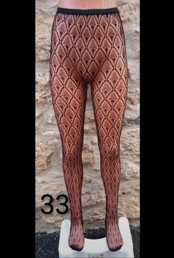 Collant résille motif fantaisie