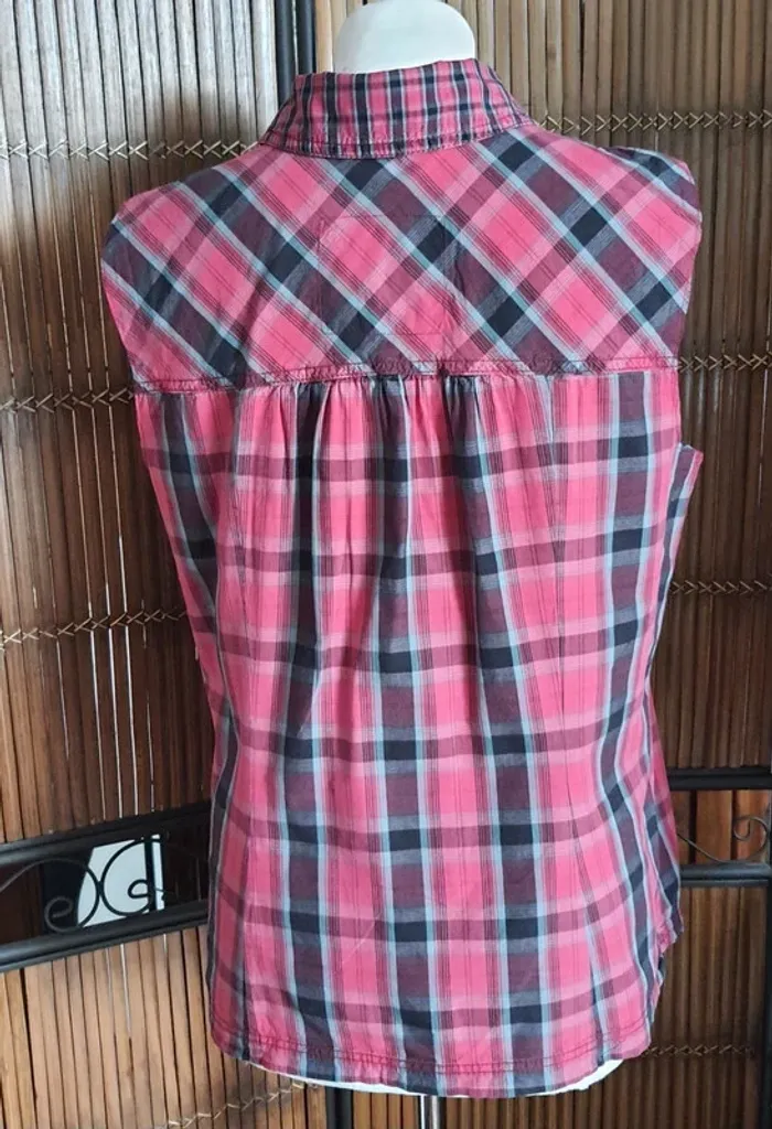 Tunique femme rouge à carreaux "CDC" taille L - photo numéro 4