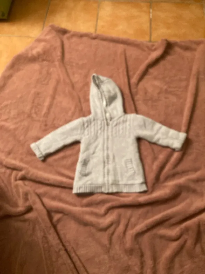 Manteau en fourrure grise pailletée