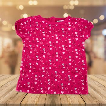 T-shirt Fille Lee Cooper Rose Fushia à Cœurs