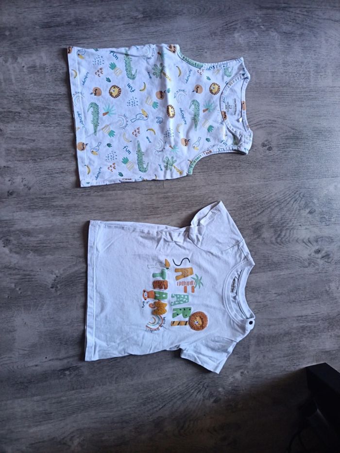 Lot 23 24 mois 86 cm débardeur et t-shirt safari Lion crocodile