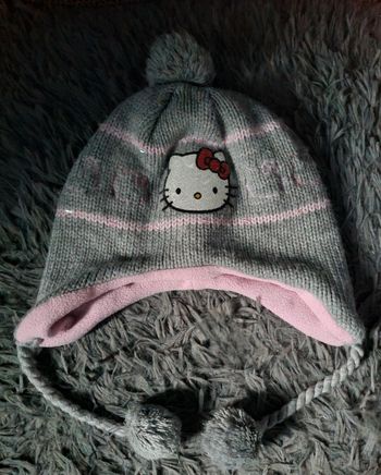 Bonnet gris Hello Kitty 7-8ans