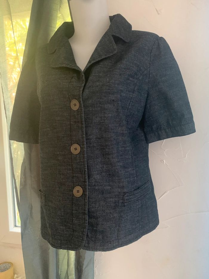 Veste Blanche porte en Jean manches courtes taille 44