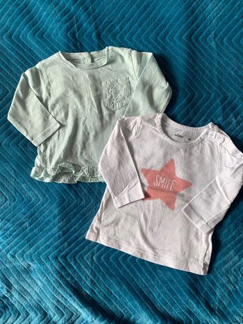 Lot 2 tee shirts fille 6 mois