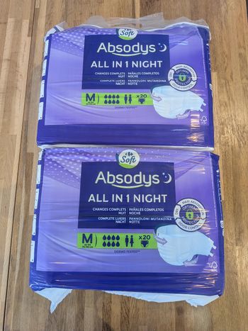 Lot de 2 paquets de changes complet nuit adulte T.M carrefour Soft absodys neufs