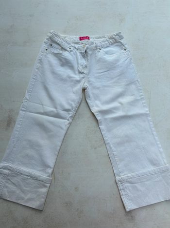 Pantacourt blanc femme