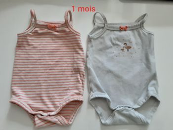 Lot de 2 bodies été 1 mois