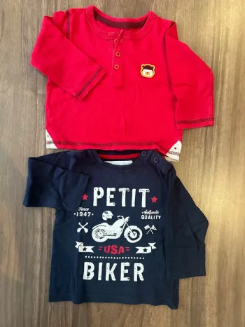 Lot tee shirt manche longue 12 mois
