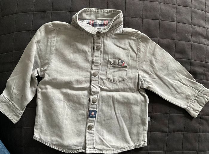 Chemise grise Obaibi 1 an « loup gourmand »