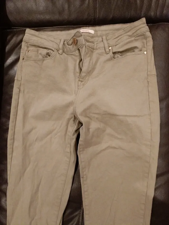 Pantalon camaïeu jean 38 kaki - photo numéro 2