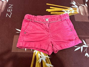 Short rose velours fille 2 ans