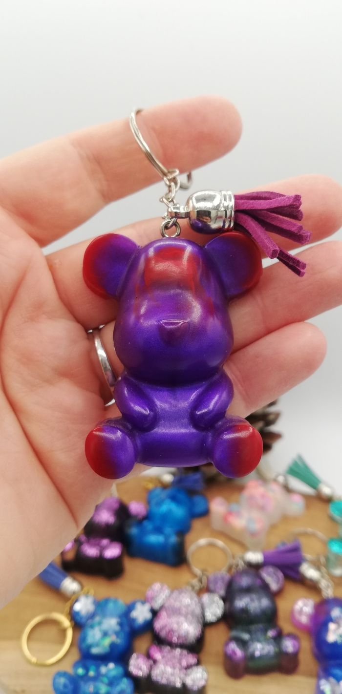 Porte-clef ourson résine 52 mm - photo numéro 2