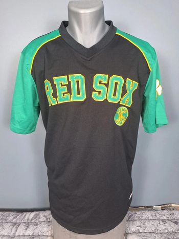 Maillot baseball vert et noir stitches homme taille M full broderie  ( 265)