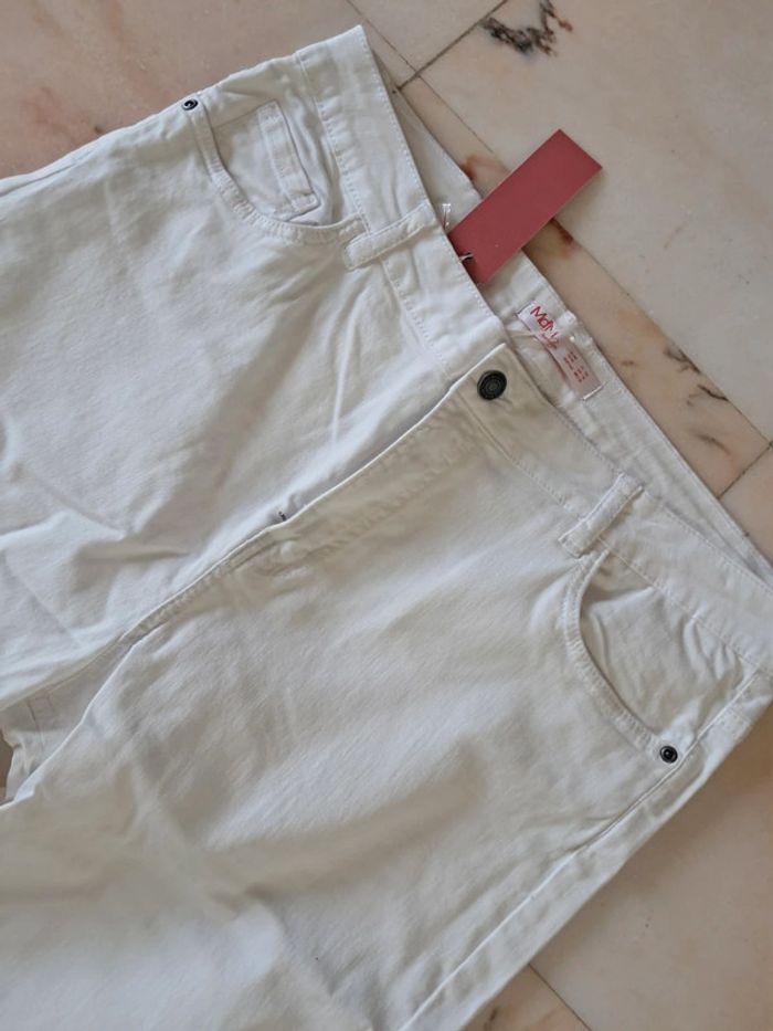 Md'M jean été blanc T.46 taille haute neuf - photo numéro 8