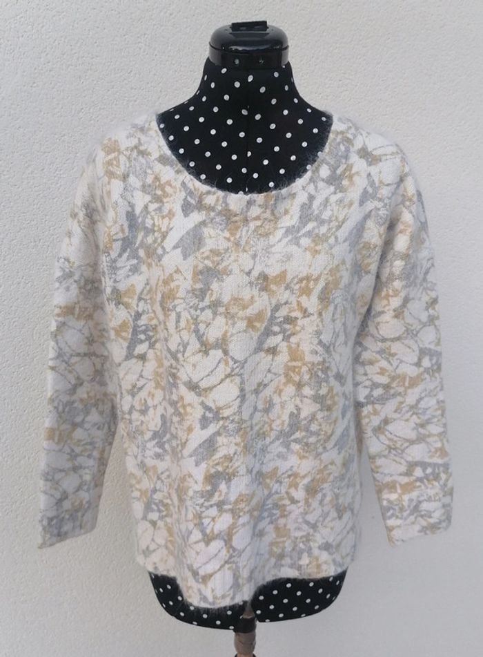 Pull blanc gris kaki laine Taille L 27 Quai de Seine - photo numéro 2