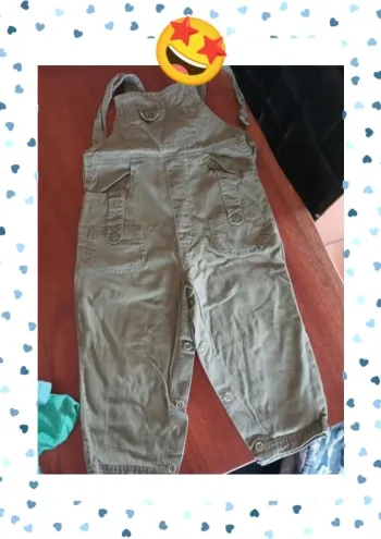 Salopette kaki en coton