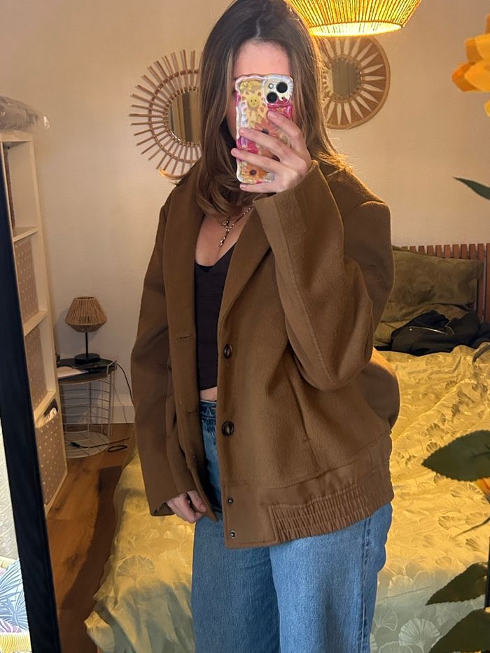 Veste oversize marron – Style blazer / workwear – Taille S - photo numéro 4