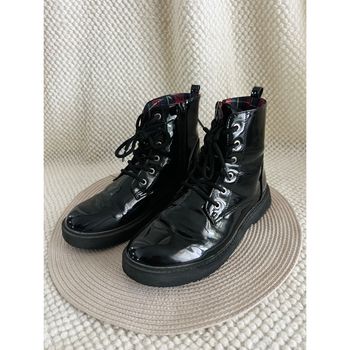 Bottines vernis noir zippées taille 39 La Halle