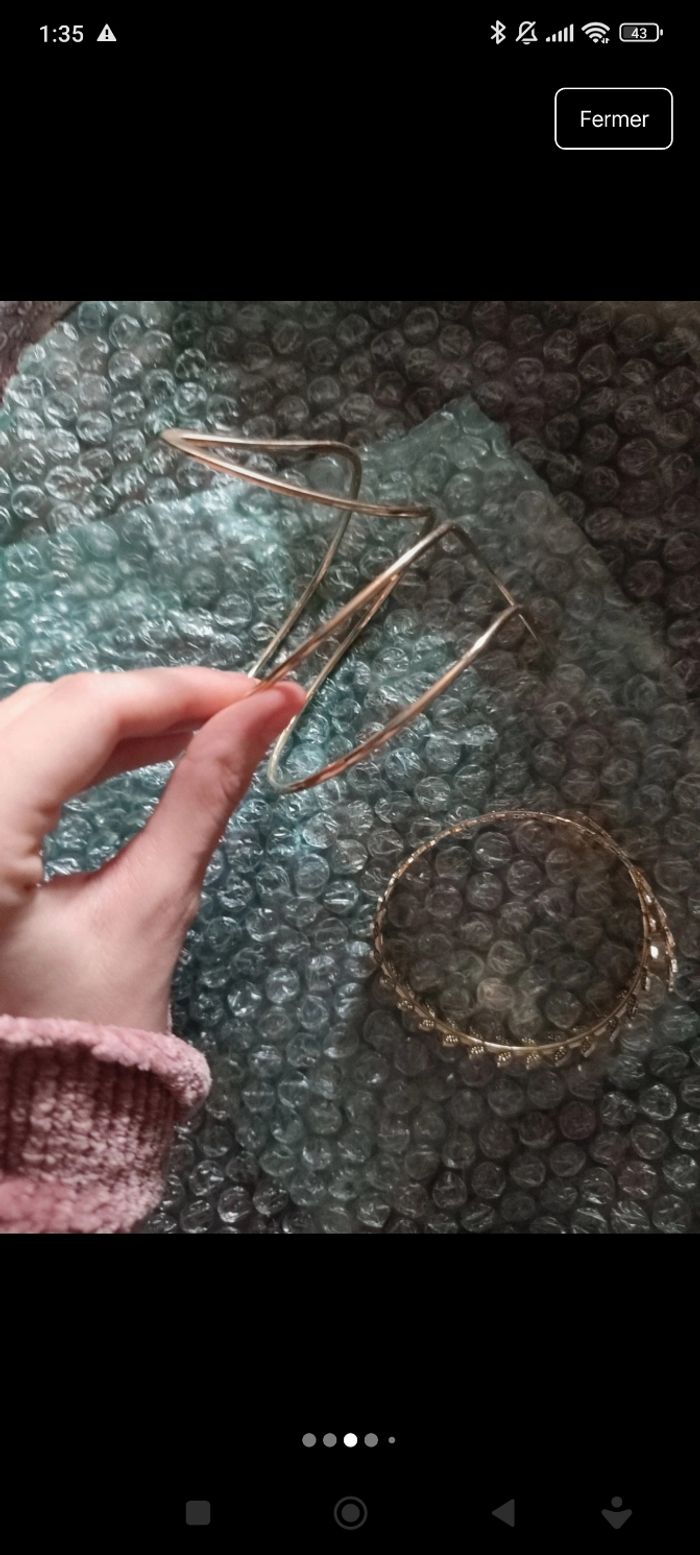 Bracelet de bras acier inoxydable doré - photo numéro 2