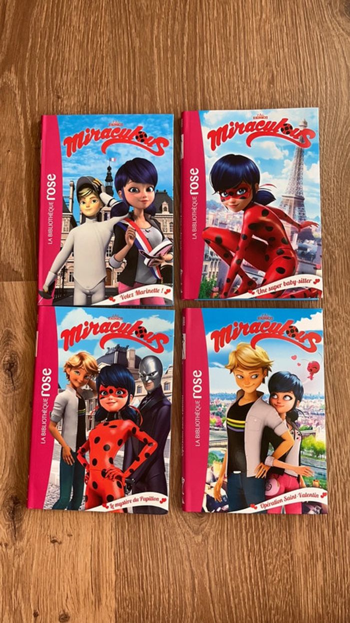 Lot de 4 livres Miraculous bibliothèque rose