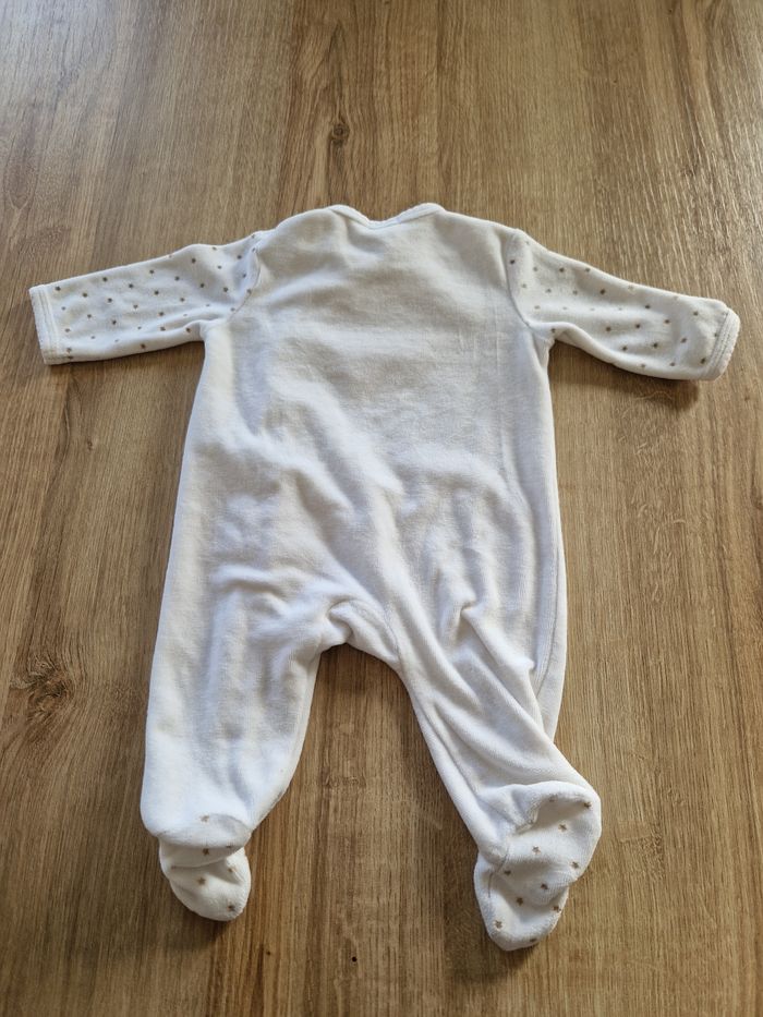 Pyjama Dors-Bien Velours Blanc Étoiles Kiabi - 3 Mois - photo numéro 2