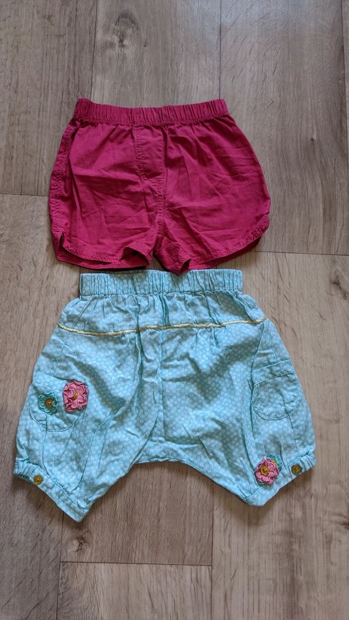 Lot de 2 shorts bébé fille 9 mois - photo numéro 2