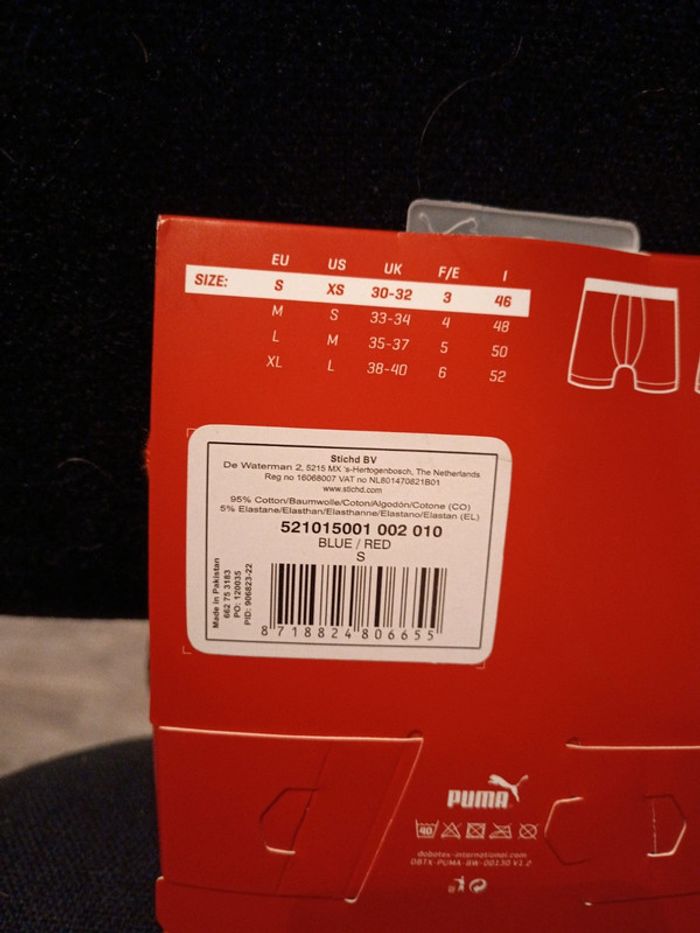 Boxers puma taille S marine et orange - photo numéro 4