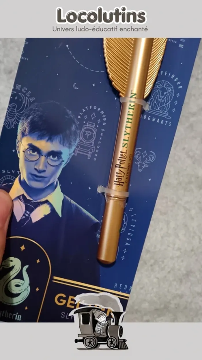 🚂 Stylo gel Harry Potter – Plume dorée Serpentard - photo numéro 2