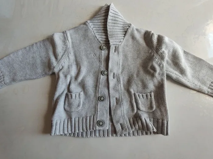 Veste gilet gris clair avec col 18 mois - photo numéro 4