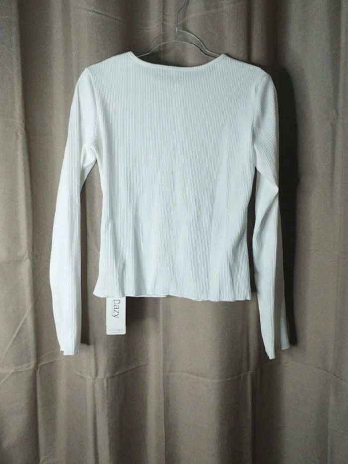 DAZY T-shirt à manches longues à col rond et demi-zip femme - photo numéro 7