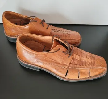 Derbies fisherman homme Canda C&A– cuir camel tressé
