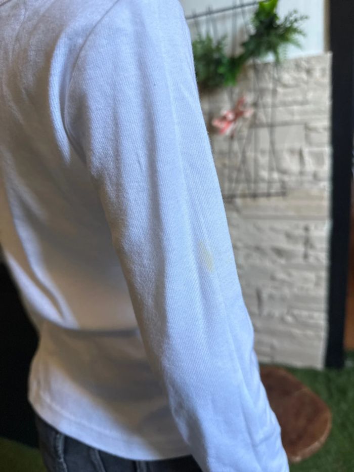 T-shirt manches longues blanc garçon 6 ans - photo numéro 4