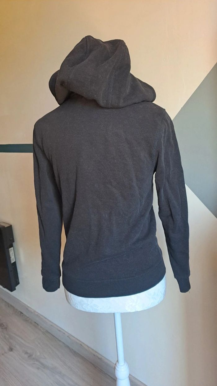 💚Sweat zippé noir à capuche – basique unisexe – 12 ans - photo numéro 6