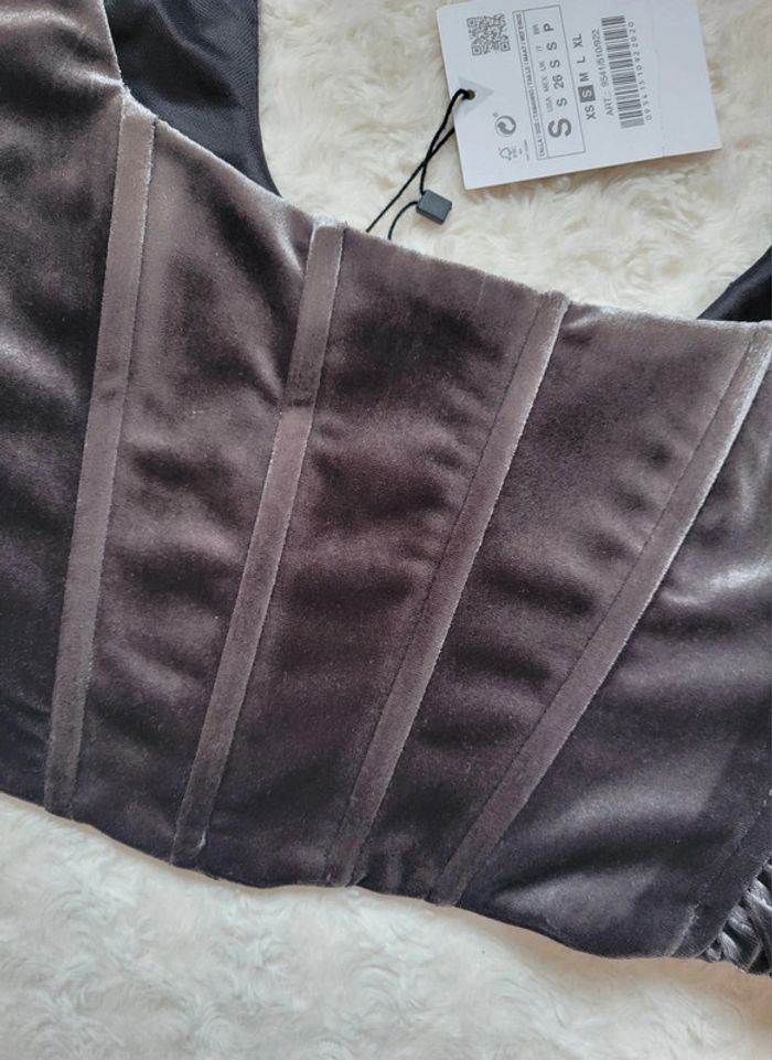 Superbe haut chic brillant velour Zara - photo numéro 4