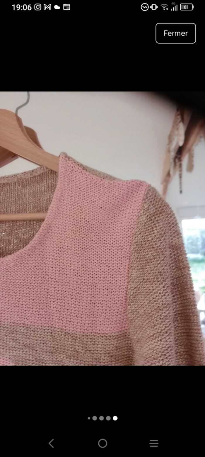 Pull léger femme L motifs géométriques pastel c81 - photo numéro 9