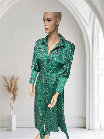 Robe chemise satinée imprimée paisley - Eight Paris - Taille L