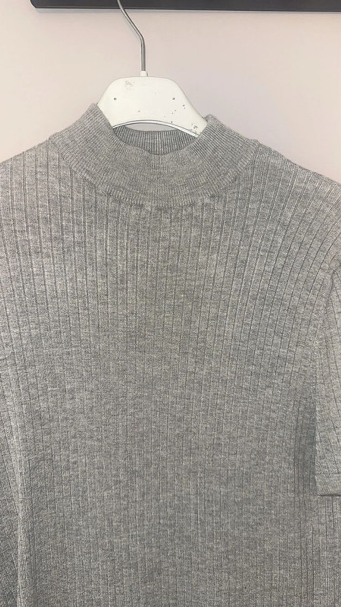 Tee-shirt en lainage léger Zara – Gris – Taille M - photo numéro 2