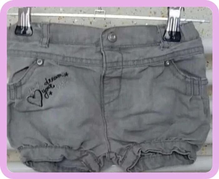 Short  en  jeans gris  Tissaïa Taille  3 mois - photo numéro 2