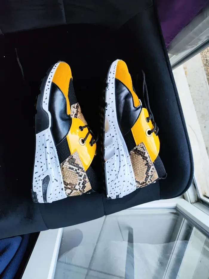 Basket femme taille 37 noir jaune - photo numéro 6