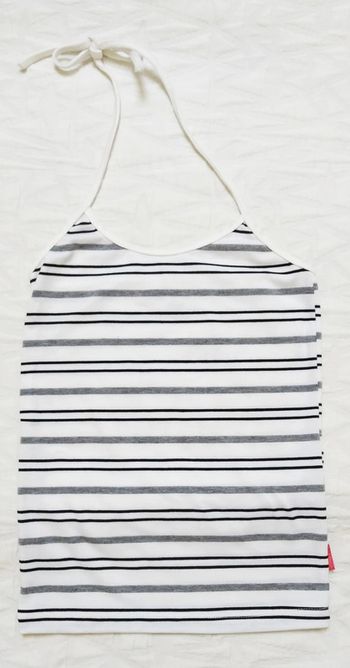 Haut dos nu blanc rayures taille 36